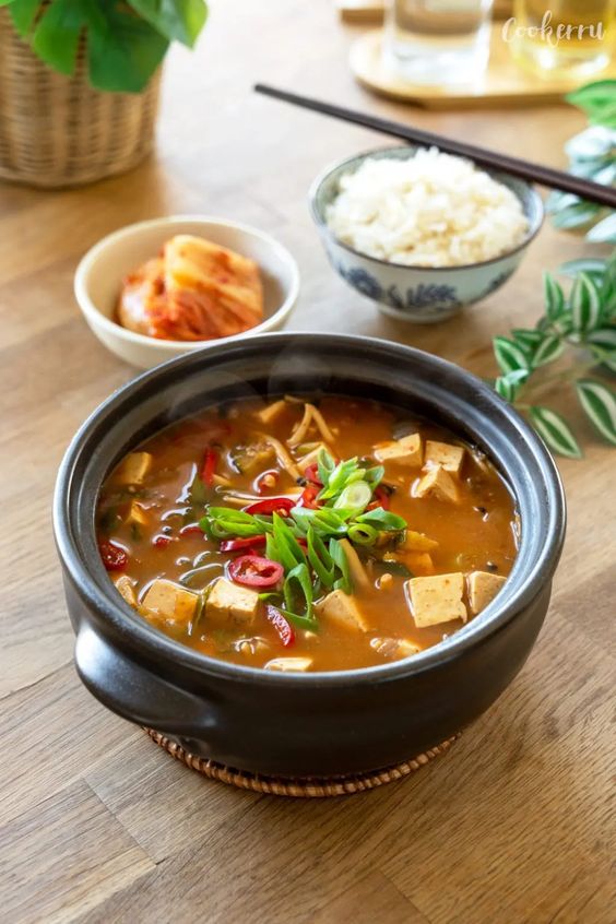 된장찌개 Soybean Paste Stew (Doenjang Jjigae) — Gosire Myeongdong Korean BBQ (焼肉 · 烤肉) menu · 고시레 명동본점 식사 · 탕